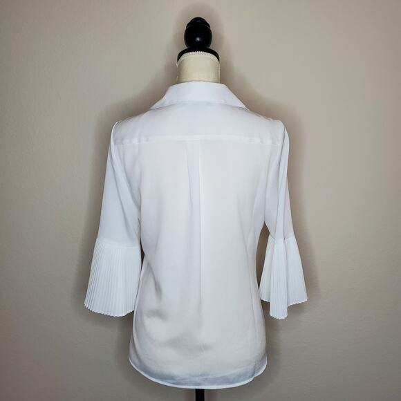Karl Lagerfeld White Bell Sleeve Blouse XS - Picture 3 of 8